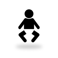 Baby Icon in  flat style isolated on grey background. Child symbol for your web site design, logo, app and etc.