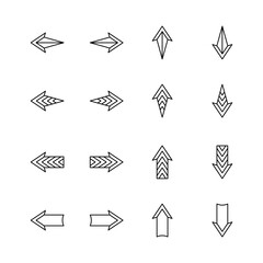 Arrows icon set. Editable vector stroke.