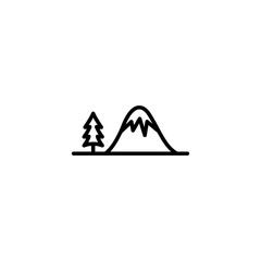 Mountain line icon vector design