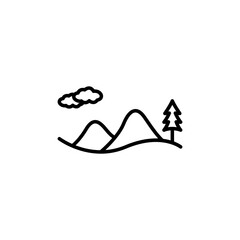 Mountain line icon vector design