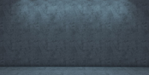 cement floor and wall backgrounds, display products. 3D render, interior.