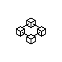 Blockchain line icon vector design