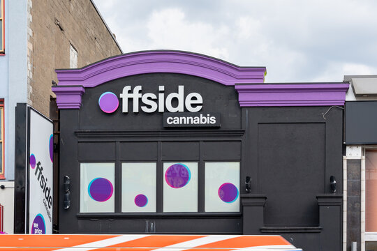 Niagara Falls, Ontario, Canada - July 1, 2022: An Offside Cannabis  
Store In Niagara Falls, Ontario, Canada.
