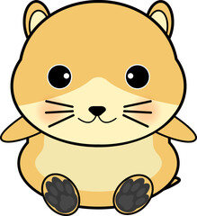 座るかわいいハムスターのキャラクター