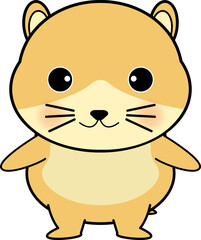 立つかわいいハムスターのキャラクター