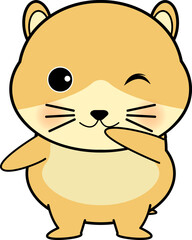 笑うかわいいハムスターのキャラクター