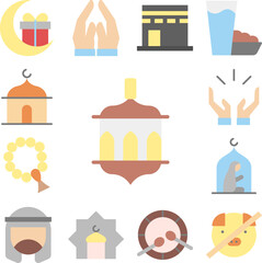 Lantern Ramadan icon in a collection with other items