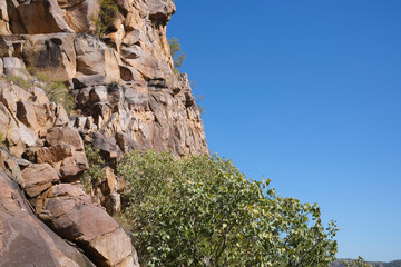 Rock cliff in Nitmiluk National Park at Katherine gorge