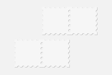 Realistic blank postage stamp illustration for mockup. 3D Render.