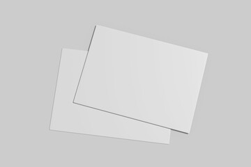 Realistic blank postcard illustration for mockup. 3D Render.