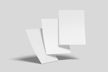 Realistic blank flyer illustration for mockup. 3D Render.