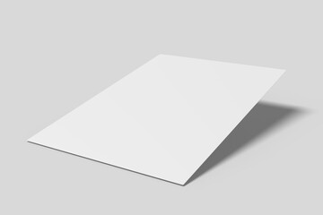 Realistic blank flyer illustration for mockup. 3D Render.