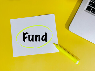fund - text on yellow background