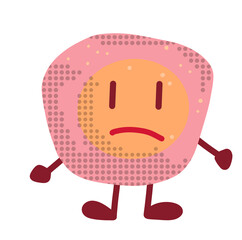 Blob pink egg cartoon character with expression facial smile happy unhappy illustration art