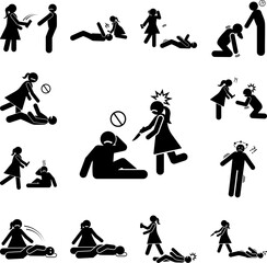 Knife safe seizure icon in a collection with other items