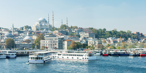 Panorama of Istanbul in the autumn day.