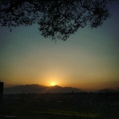 sunset in the mountains