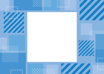 幾何学　メンフィス　背景　ブルー　四角