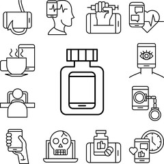 Smartphone, jar icon in a collection with other items