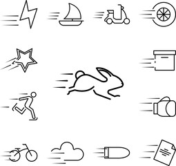 speed rabbit icon in a collection with other items