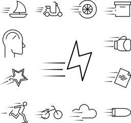 speed flash icon in a collection with other items