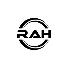 RAH letter logo design with white background in illustrator, vector logo modern alphabet font overlap style. calligraphy designs for logo, Poster, Invitation, etc.
