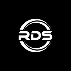 RDS letter logo design with black background in illustrator, vector logo modern alphabet font overlap style. calligraphy designs for logo, Poster, Invitation, etc.