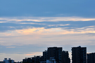 Dramatic panorama sky after sunrise