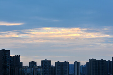 Dramatic panorama sky after sunrise