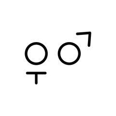 Gender Icon Sign Vector Isolated on White Artboard