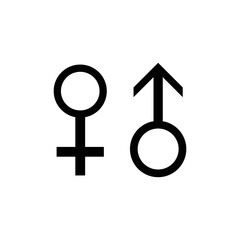 Gender Icon Sign Vector Isolated on White Artboard