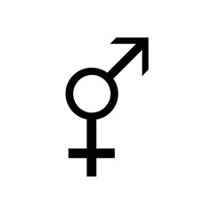 Gender Icon Sign Vector Isolated on White Artboard