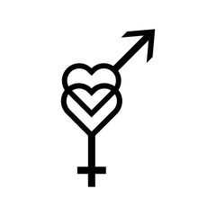Gender Icon Sign Vector Isolated on White Artboard