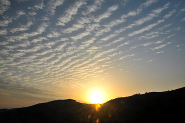 sunset over the mountains