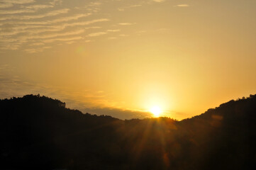 sunset over the mountains