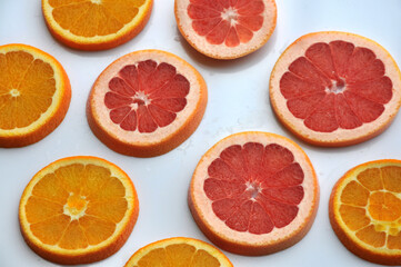 Naklejka na ściany i meble orange juice and oranges