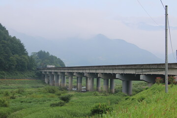 Fototapeta na wymiar railway bridge over the river