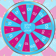 Fortune Wheel Element with Pink and Blue Color
