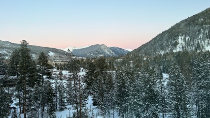 Sunrise in Colorado mountains 