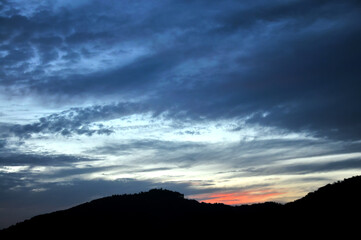 sunset over the clouds