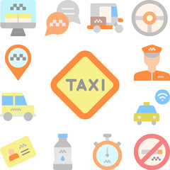 Sign icon in a collection with other items