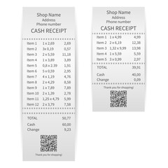 Naklejka premium Printed receipts