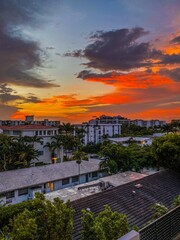 Orange sunset in Miami 