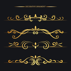 Set of ornamental decorative and divider hand drawing