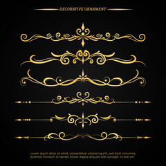 Set of ornamental decorative and divider hand drawing design