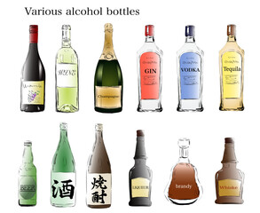 いろいろなお酒のボトルセット