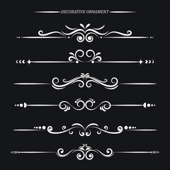 Set of ornamental decorative element and divider hand drawing collection