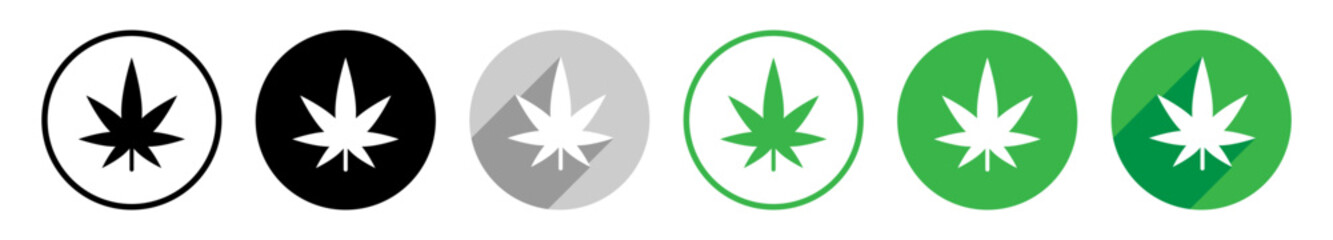 Hanf / Cannabis / Marijuhana Blatt Vektor Symbole