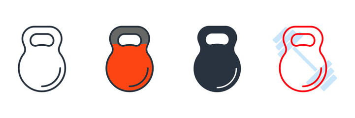 kettle bell icon logo vector illustration. Measuring symbol template for graphic and web design collection