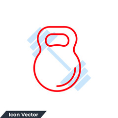 kettle bell icon logo vector illustration. Measuring symbol template for graphic and web design collection